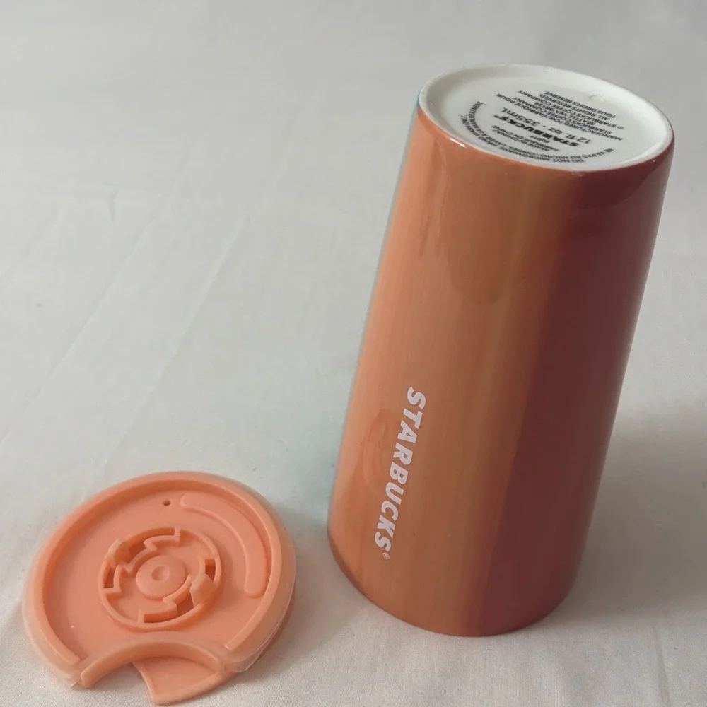 NEW 2020 Summer  Starbucks 12oz Orange, Teal & White Travel‎ Tumbler  Coffee Mug
